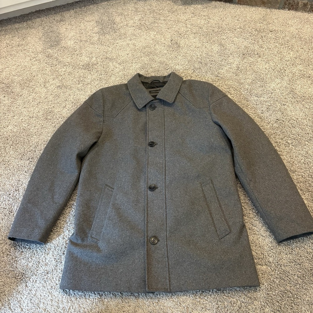 Vince Camuto Gray Wool Coat Men Sz M Classic Winter Dress Office Business Casual